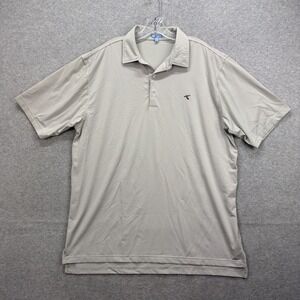 GenTeal Polo Shirt Mens XXL Beige Striped Short Sleeve Performance Golf Active